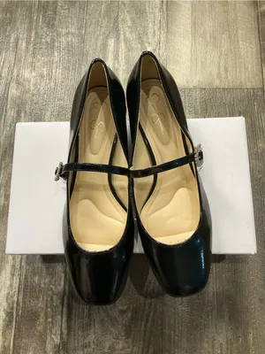 Jessica Simpson Black Patent Mary Jane Pumps with Jeweled Buckle Size 8.5 thumbnail 5