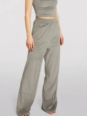SKIMS Velour Velvet Gray Wide Leg Pants Sweatpants Size Small Cozy Soft Cuddle thumbnail 9