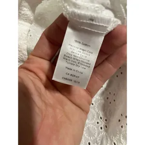 ‎Talbots Vneck white sheer cotton tunic medium thumbnail 4