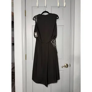 Vince Camuto Black High-Low Dress with Silver Sequin Accents thumbnail 4