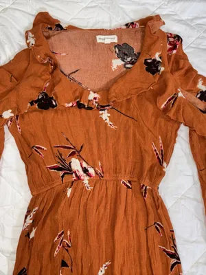 Dance & Marvel Rust Floral Ruffle Maxi Dress thumbnail 3