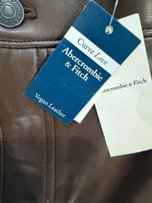 Abercrombie Curve Love Vegan Leather 90s Relaxed Pants Brown 34R NWT High Rise thumbnail 3