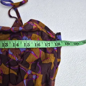 Roller Rabbit‎ Womens Purple Orange Abstract Floral Viscose Midi Slip Dress M thumbnail 8