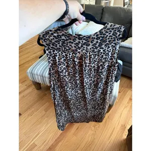 Beach Lunch Lounge sleeveless shift dress in a brown and black leopard print XL thumbnail 4