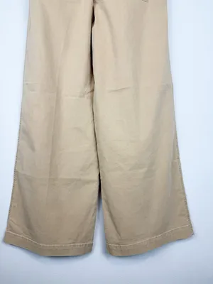 NWT LOFT Wide Leg Loose Fit Pleated Poplin Trouser Pant Tan Size Small thumbnail 11