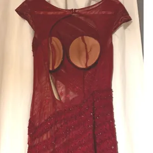 Azzure Couture Burgundy Beaded Lace Open Back Mermaid Evening Gown Dress 6 thumbnail 6
