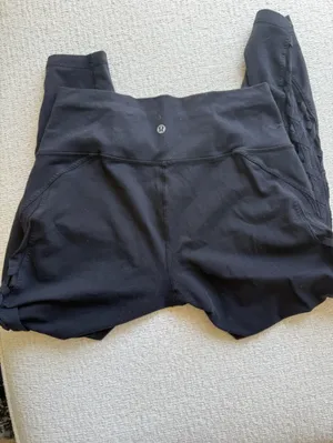 lululemon athletica Wunder Under Black Leggings with Cut out Side Detail thumbnail 3