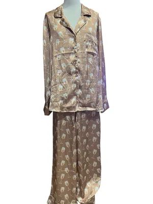 SHOW ME YOUR MUMU: CLASSIC PJ SET - WHITE WINE SILKY size M thumbnail 2