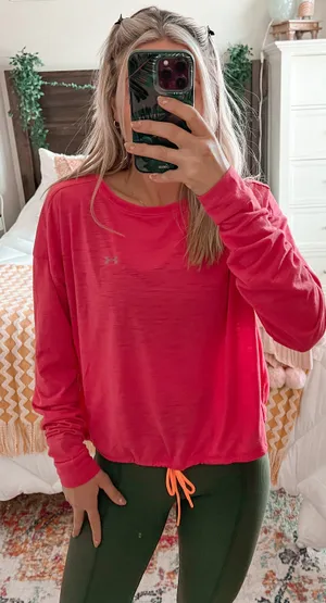 Under Armour Pink Longsleeve With Drawstring Bottom thumbnail 1