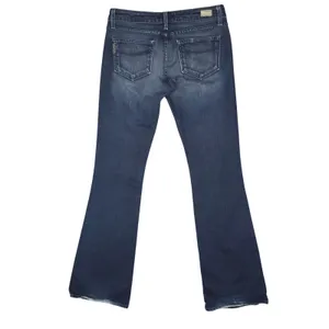 Paige Laurel Canyon Jeans Women 27 Low Rise Bootcut Dark Wash Whiskering Y2K thumbnail 2