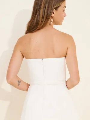 Hutch x Anthropologie White Twofer Tube Top Strapless Corset Style Size 8 thumbnail 13