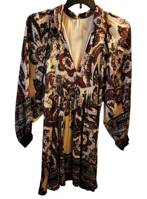 Free People Long Sleeve "Say You Love Me" Dress Size Medium thumbnail 1
