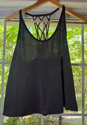 Lululemon Athletic Tank Top, Braided Racerback, Gray, Size 6 thumbnail 1