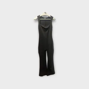SheIn Women’s Sleeveless Fared Jumpsuit Black Athleisure Goth Yoga Workout Small thumbnail 2