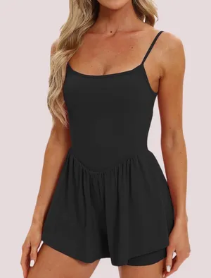 NWT‎ Women’s Black Summer Sleeveless Romper - XL thumbnail 1