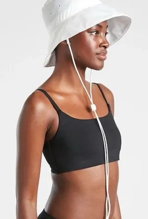 Athleta White Wide Brim Bucket Sun Hat Sunhat Women's One Size thumbnail 1