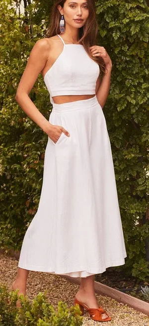 Lulu’s NWT Sail With Me White High-Waisted Wide-Leg Pants Palazzo Size Medium thumbnail 3
