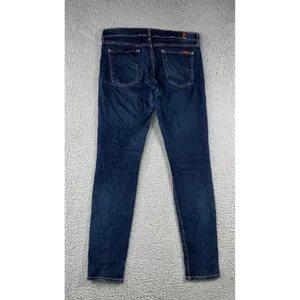 7 For All Mankind‎ The Skinny Jeans Women 31x29 Dark Wash Denim Stretch Pants thumbnail 2