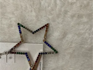Pomina Rainbow Star Hoop Earrings - Multicolor thumbnail 3