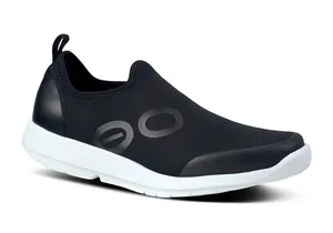OOFOS OOmg Sport Slip On Lowtop Sneakers Shoes Black White Logo Womens 9 EU 40 thumbnail 1