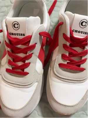 CHOUISS Women’s EU‎ 40 Retro Sneakers Red White Beige Colorblock Walking Shoes thumbnail 5