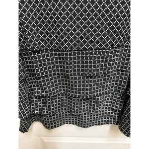 Coldwater Creek Black White Geometric Tiered Blouse Women's Large 14 Layered Top thumbnail 5