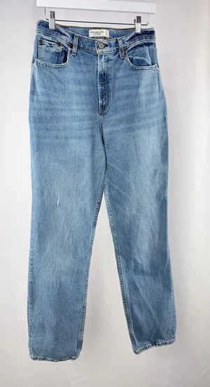 Abercrombie & Fitch The 90's Straight Ultra High Rise Curve Love Jeans Size 29‎ thumbnail 1