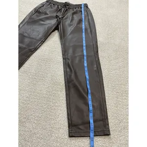 Anthropologie Ankle Pants Brown Faux Leather Drawstring Pockets Women's XS thumbnail 11