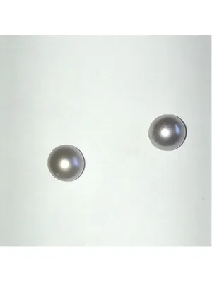Genuine Pearl Silver Gray Dainty Stud Earrings thumbnail 2
