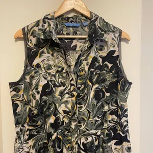 Simply Vera Vera Wang Green Swirl Sleeveless Dress Size L thumbnail 5