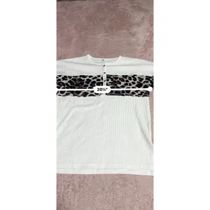 Size M Thermal Waffle Top Long Shirt‎ Leopard Print Bin11 thumbnail 4