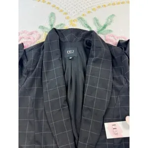 BBJ Los Angeles Women's Black Grid Pattern Blazer XL‎ thumbnail 6