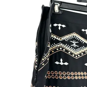 NWT‎ Paper Crane size medium mini skirt black with bronze white embellisments thumbnail 3