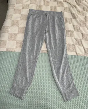 Lauren Ralph Lauren Gray Knit Jogger Pants Womens Size M Drawstring Tapered thumbnail 1