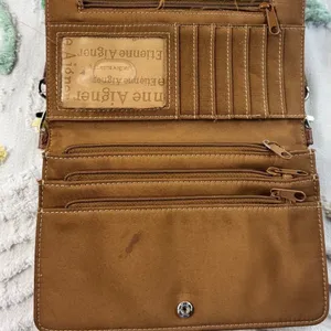Etienne Aigner‎ Brown Leather Crossbody Wallet Bag 6500Q Cognac Silver Buckle thumbnail 7
