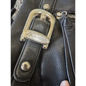 B Makowsky leather handbag‎ crossbody Shoulder Silver Hardware Leopard Interior thumbnail 3