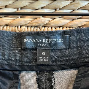 Banana Republic Sloan Mid-Rise Stretch Denim Side Stripe Woven Career Dress Pant thumbnail 8