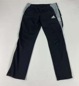 Adidas Track Pants Womens Small Black‎ Gray 3 Stripe Ankle Zip Running Training thumbnail 1