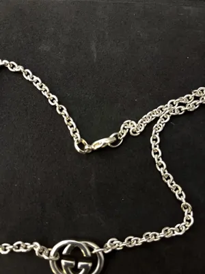 Authentic GUCCI Made In Italy 925 Sterling Silver Double Logo Necklace with Box thumbnail 4