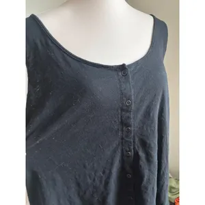 Black Button Front Tank Top Sleeveless Scoop Neck Old Navy XL Casual Summer thumbnail 2