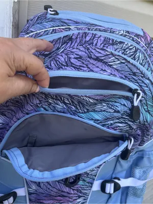 High Sierra Feather-Print Women's Backpack in Lavender and Light Blue thumbnail 6