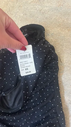 windsor black strapless dress mini  thumbnail 2