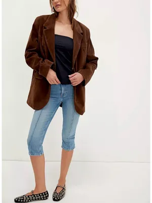NWT Free People Paper Cut Vegan Suede Blazer ~ Brown Bear ~ Size Medium thumbnail 5