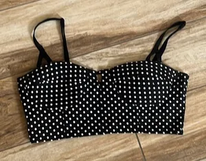 Seek the label polka dot black bra top thumbnail 1
