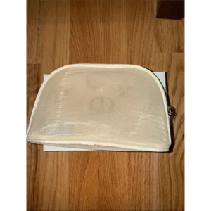 Christian Dior limited edition mesh embroidered floral top zip makeup bag case NIB thumbnail 3