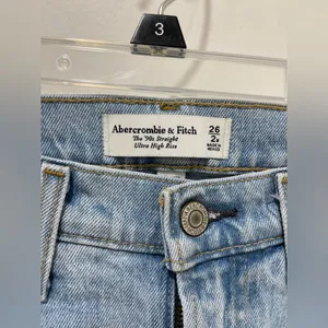 Abercrombie & Fitch Light Blue Straight Leg Jeans thumbnail 3