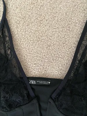 Zara Black Lace Bustier Slip Dress- Size Med thumbnail 6