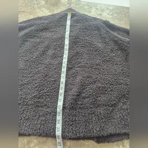 Barefoot Dreams QVC comfy button sweatshirt Cozy Chic Charcoal Teddy Jacket 2X thumbnail 10