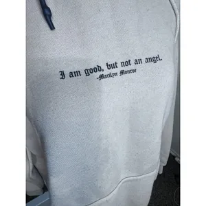 Forever 21 Marilyn Monroe Graphic Hoodie Beige Quote Sweatshirt Womens Medium thumbnail 5