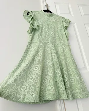 Maeve Mock-Neck Ruffle Sleeve Lace Mini Dress, Size XS thumbnail 5